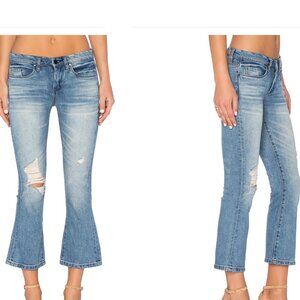 Blank NYC Kick Flare Cropped Light Wash Distressed Weekend Warrior Jeans Size 24